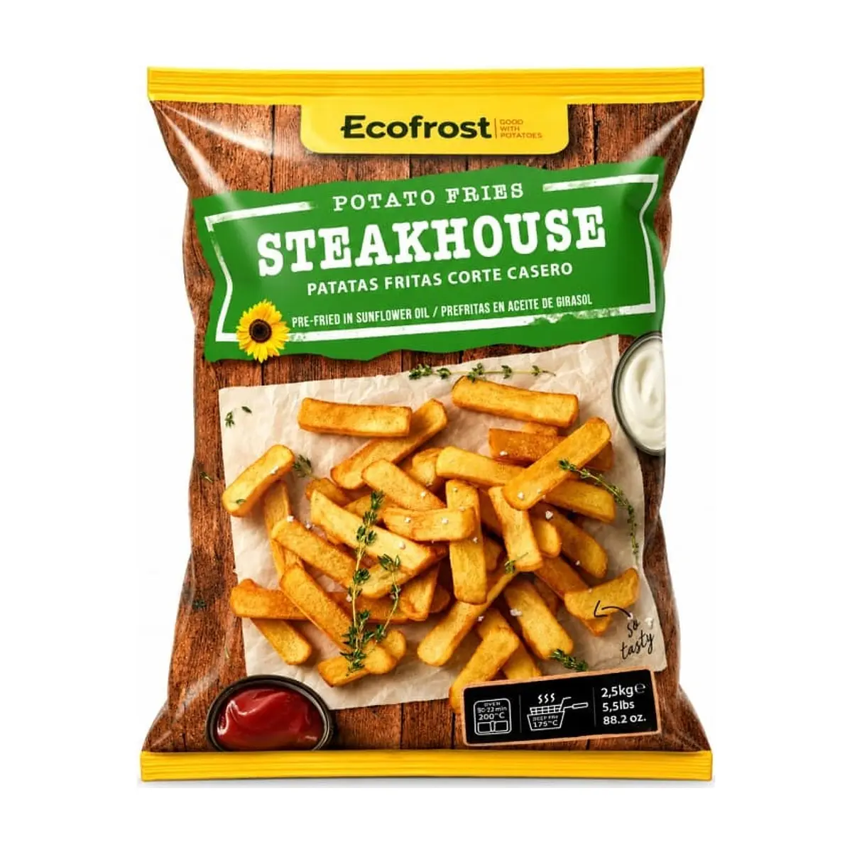 Papas Prefritas Steakhouse Calidad A (2.5kg) ECOFROST - Imagen 1