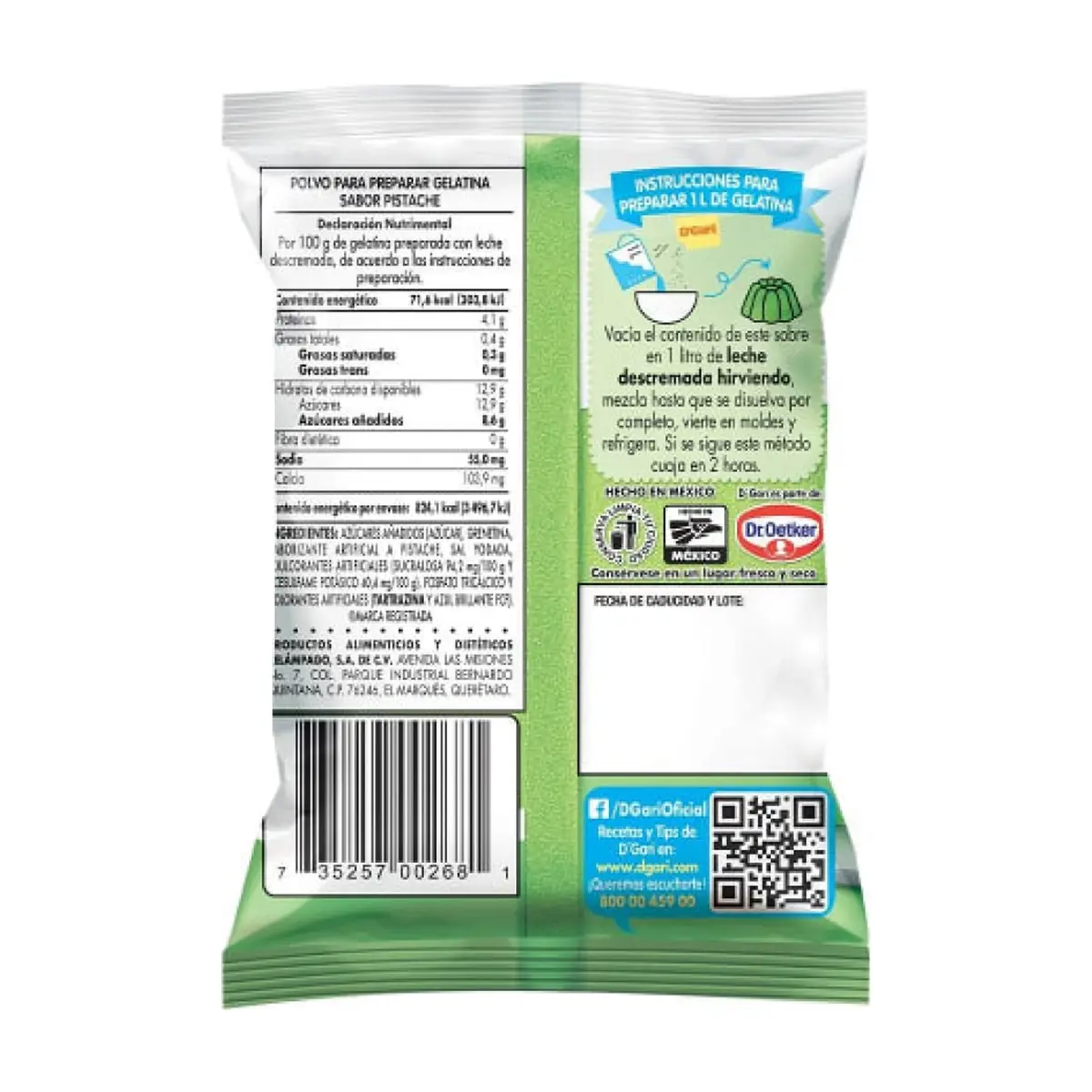 Gelatina de sabor pistache D'Gari (120 g / 4.23 oz) - Thumbnail 3
