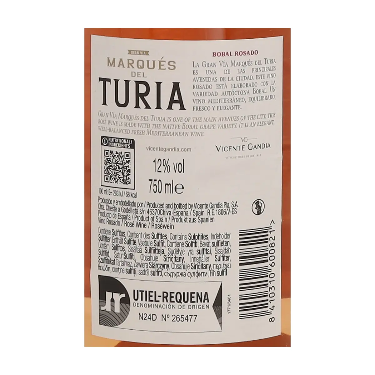 Vino rosado Marqués del Turia (750 ml) - Thumbnail 3