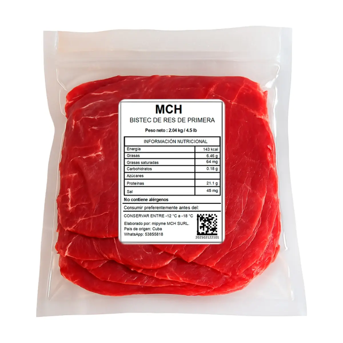 Bistec de res de primera MCH (2.04 kg / 4.5 lb)