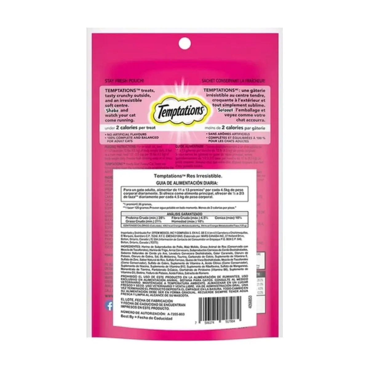 Golosinas para gatos con tentador sabor a res Whiskas Temptations (85 g / 3 oz) - Thumbnail 2