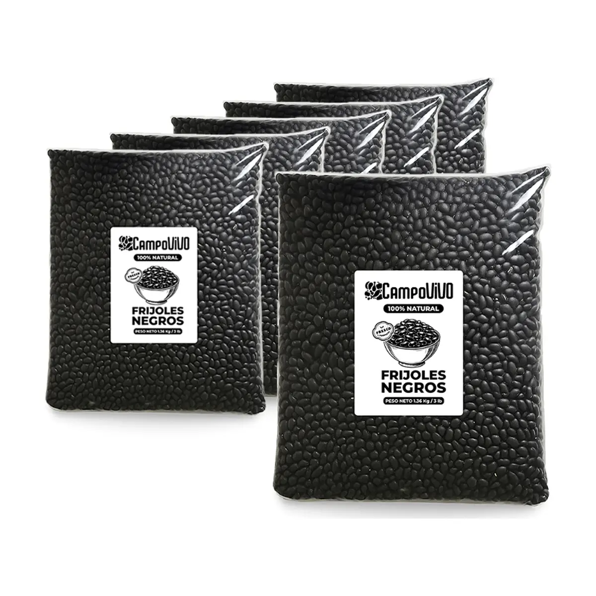 Frijoles negros Campo Vivo (6 x 1.36 kg / 3 lb)