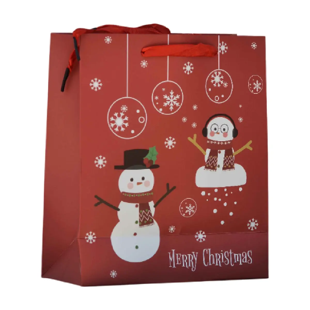 Bolsa de regalo con diseño de muñeco de nieve P53 18 cm x 8 cm x 21 cm - Miniatura 1