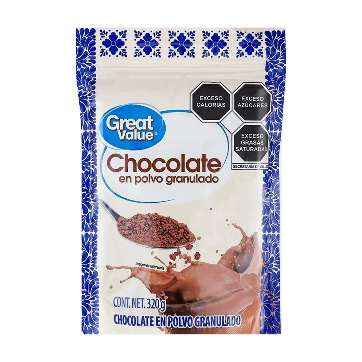 Chocolate en polvo granulado Great Value (320 g / 11.29 oz)