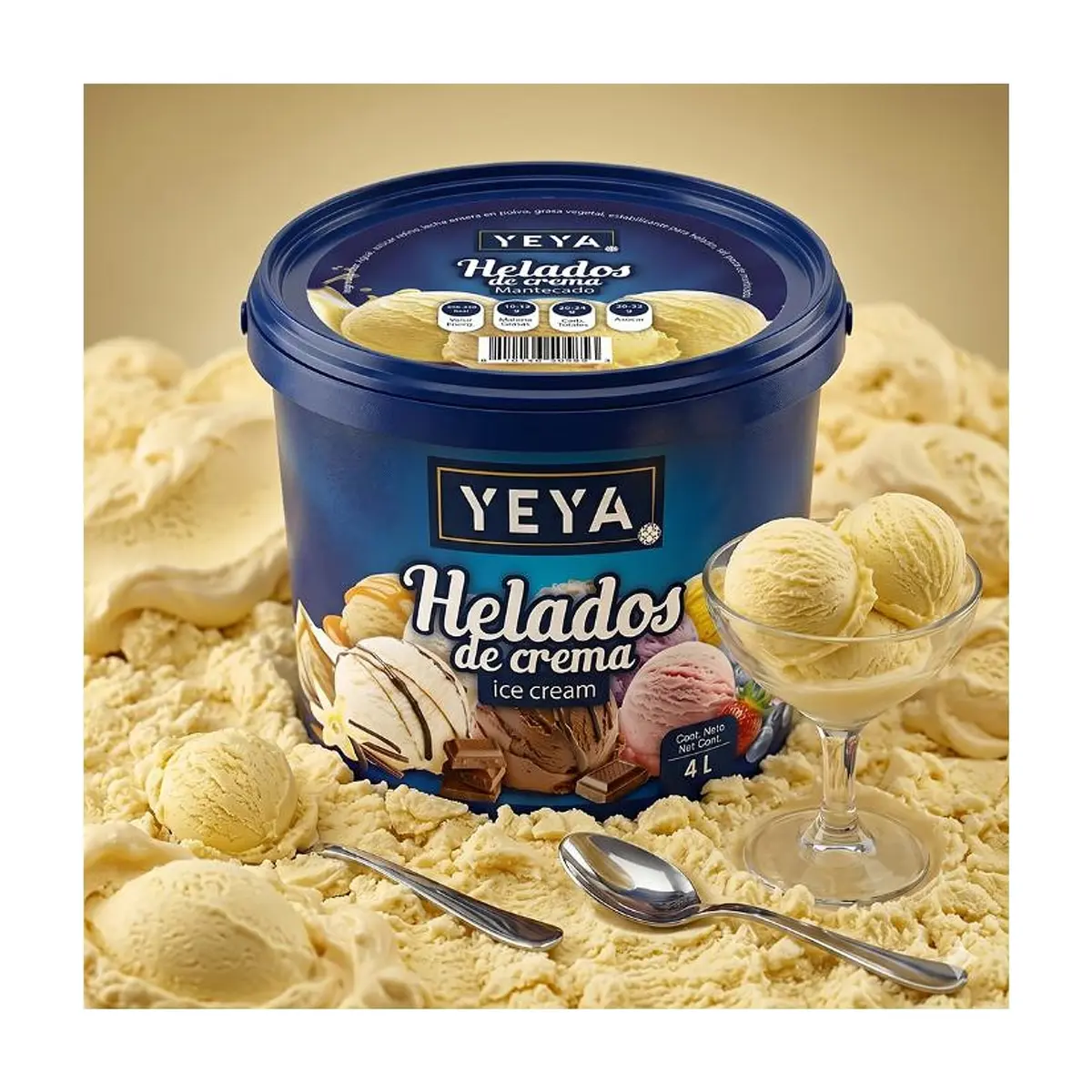 Helado de crema sabor a mantecado YEYA (4 L) - Thumbnail 7