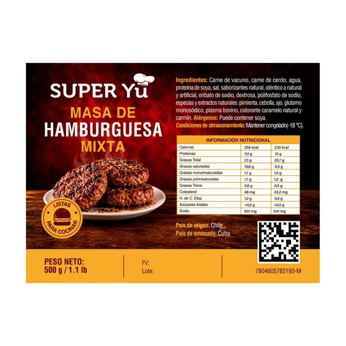 Masa de hamburguesa mixta Super Yu (500 g / 1.1 lb) - Thumbnail 2