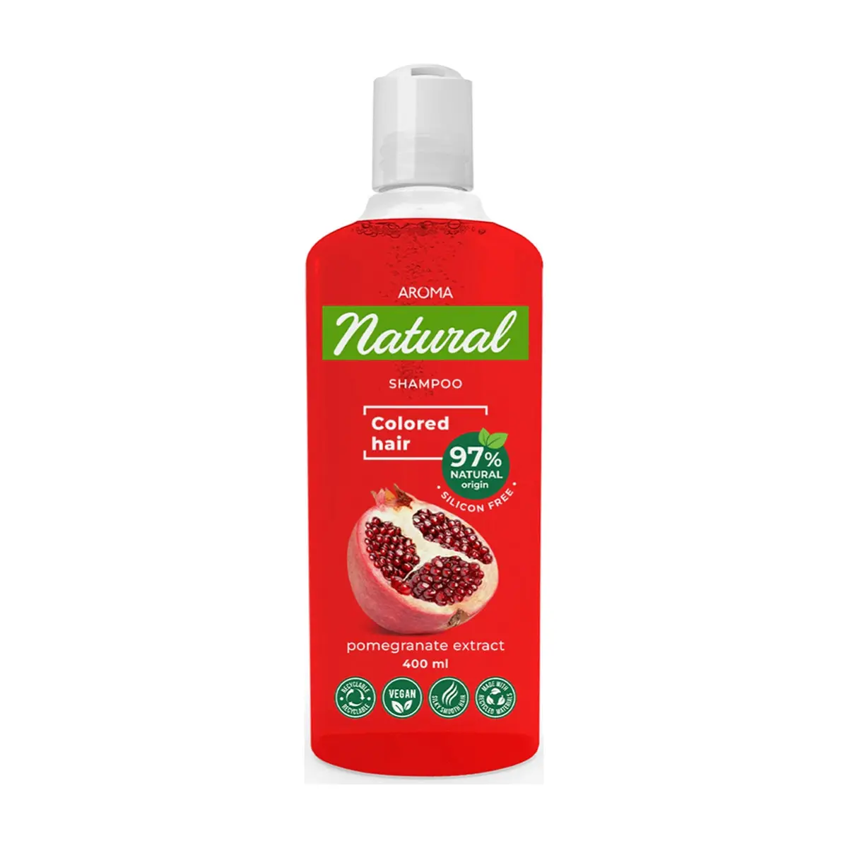 Champú para cabello teñido con extracto de granada Aroma Natural (400 ml) - Imagen 1