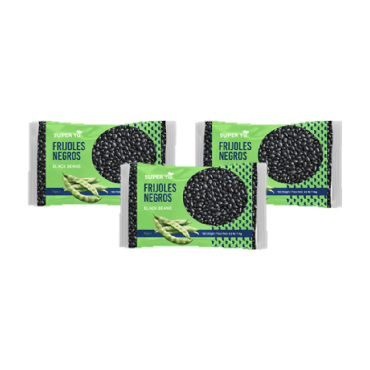 Frijoles negros Super Yu ( 3 x 1 kg / 2.2 lb)