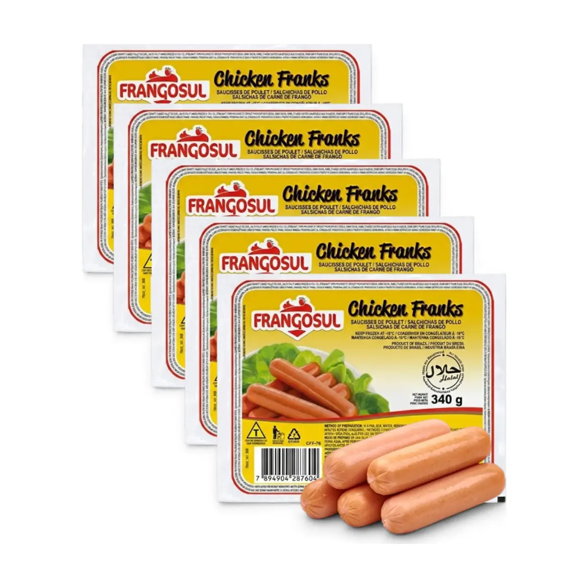 Salchicha de pollo Frangosul ( 5 x 340 g / 12 oz)
