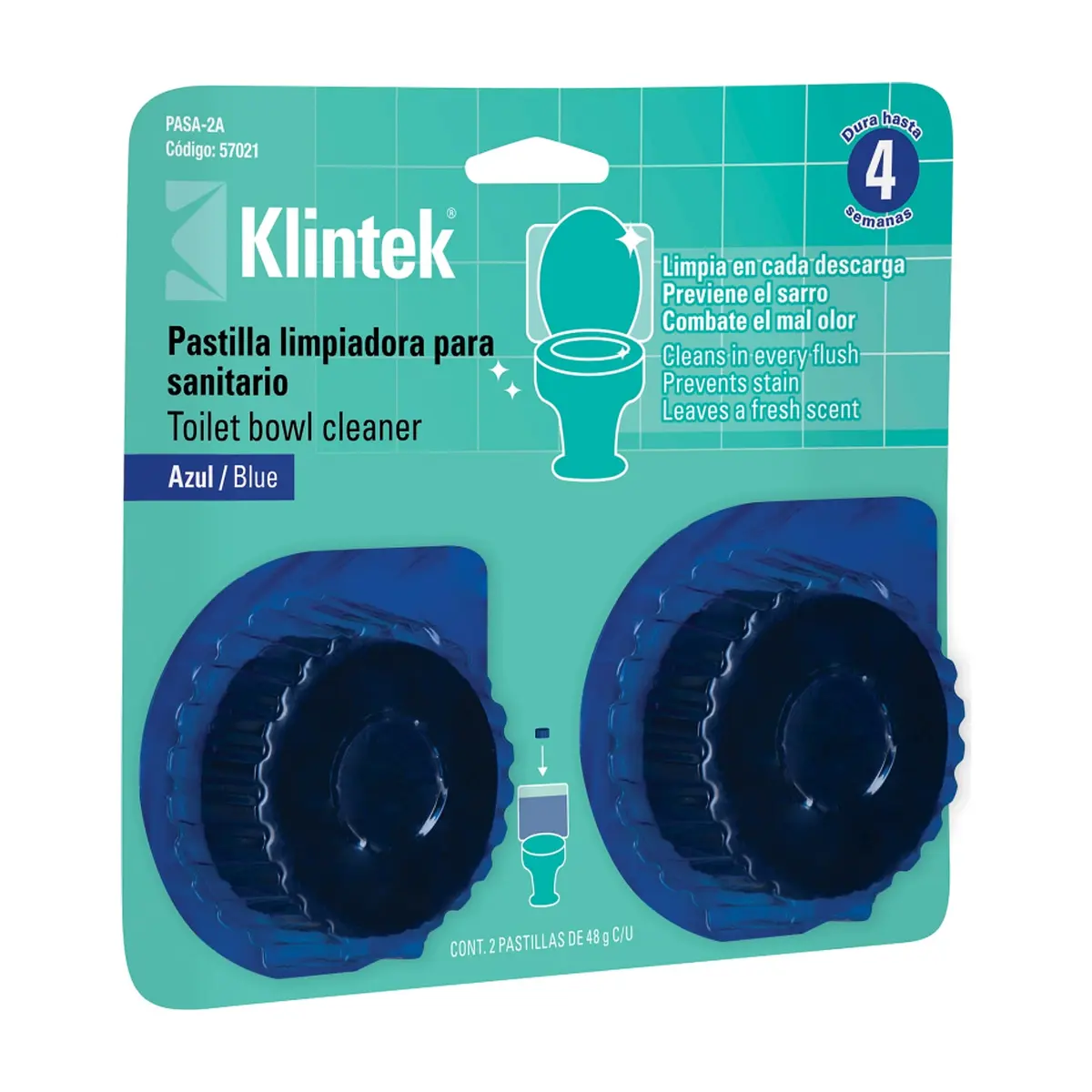 Pastillas limpiadoras para sanitarios Klintek PASA-2A (2 x 48 g / 1.69 oz) - Imagen 1