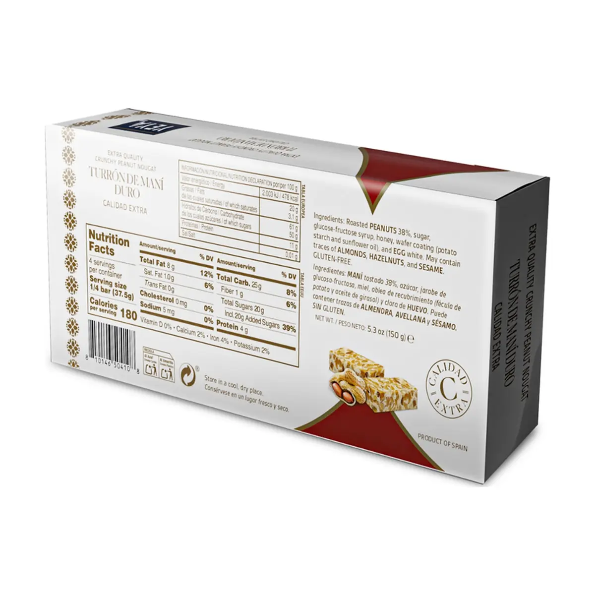 Turrón de Maní Duro Calidad Extra YEYA (150 g / 5.3 oz) - Thumbnail 3