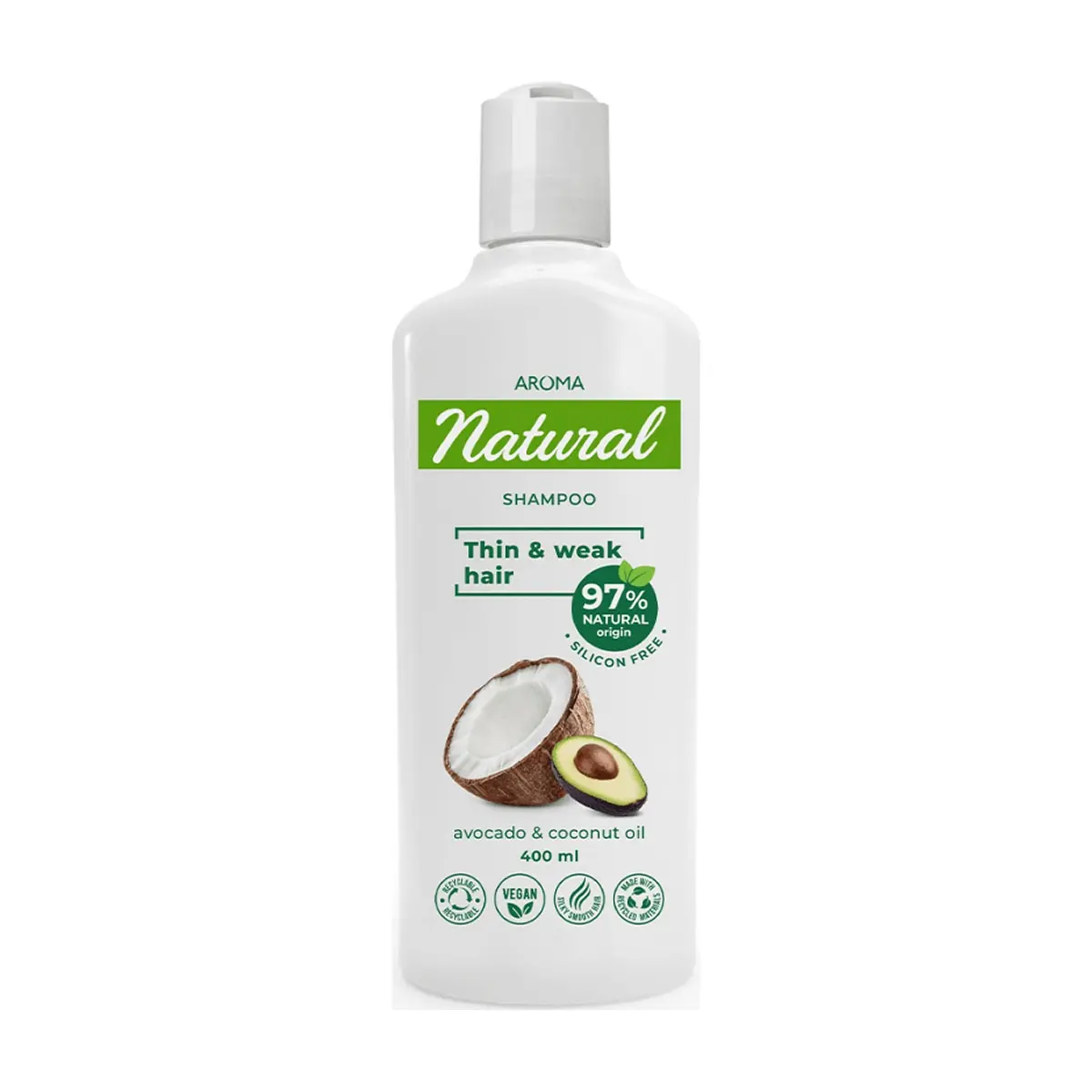 Champú de aguacate y leche de coco Aroma Natural (400 ml)