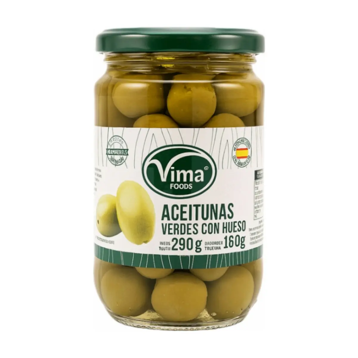 Aceitunas verdes con hueso Vima Foods (290 g / 10.23 oz)