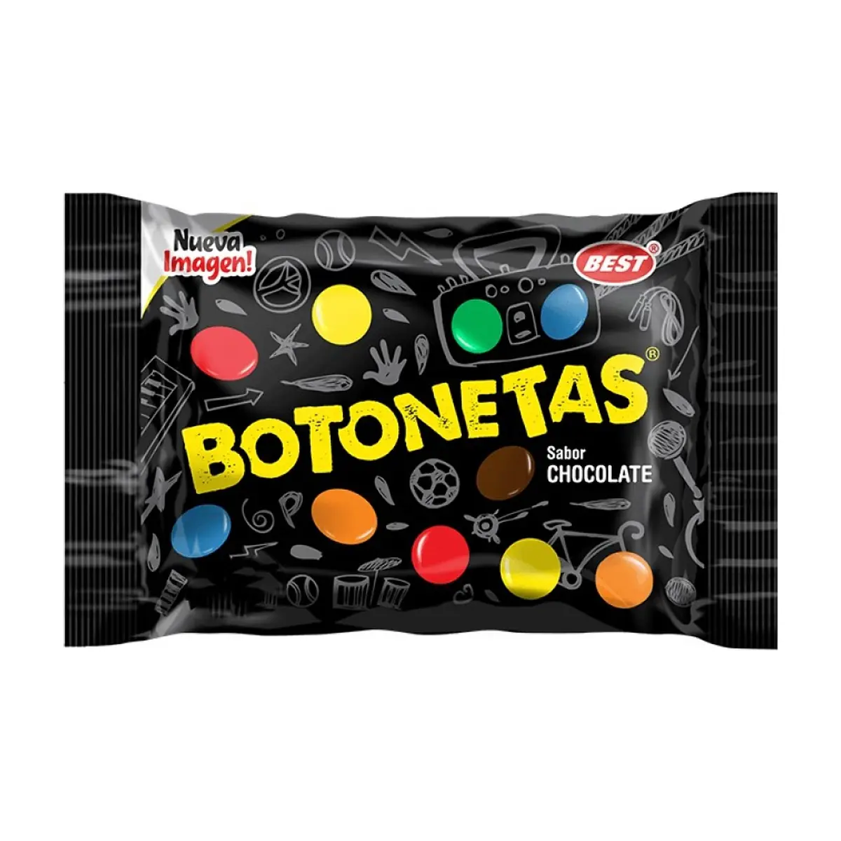 Dulces confitados sabor a chocolate Botonetas Best (9 g) - Thumbnail 4