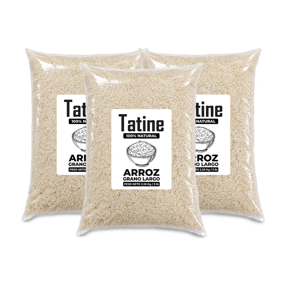 Arroz de grano largo Tatine (3 x 2.26 kg / 5 lb)