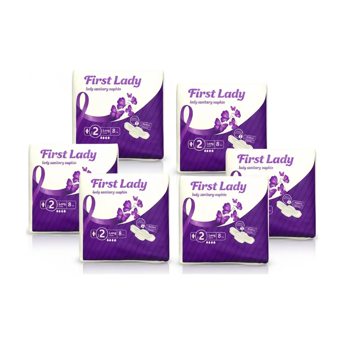 Toallas sanitarias largas First Lady (6 x 8 U)