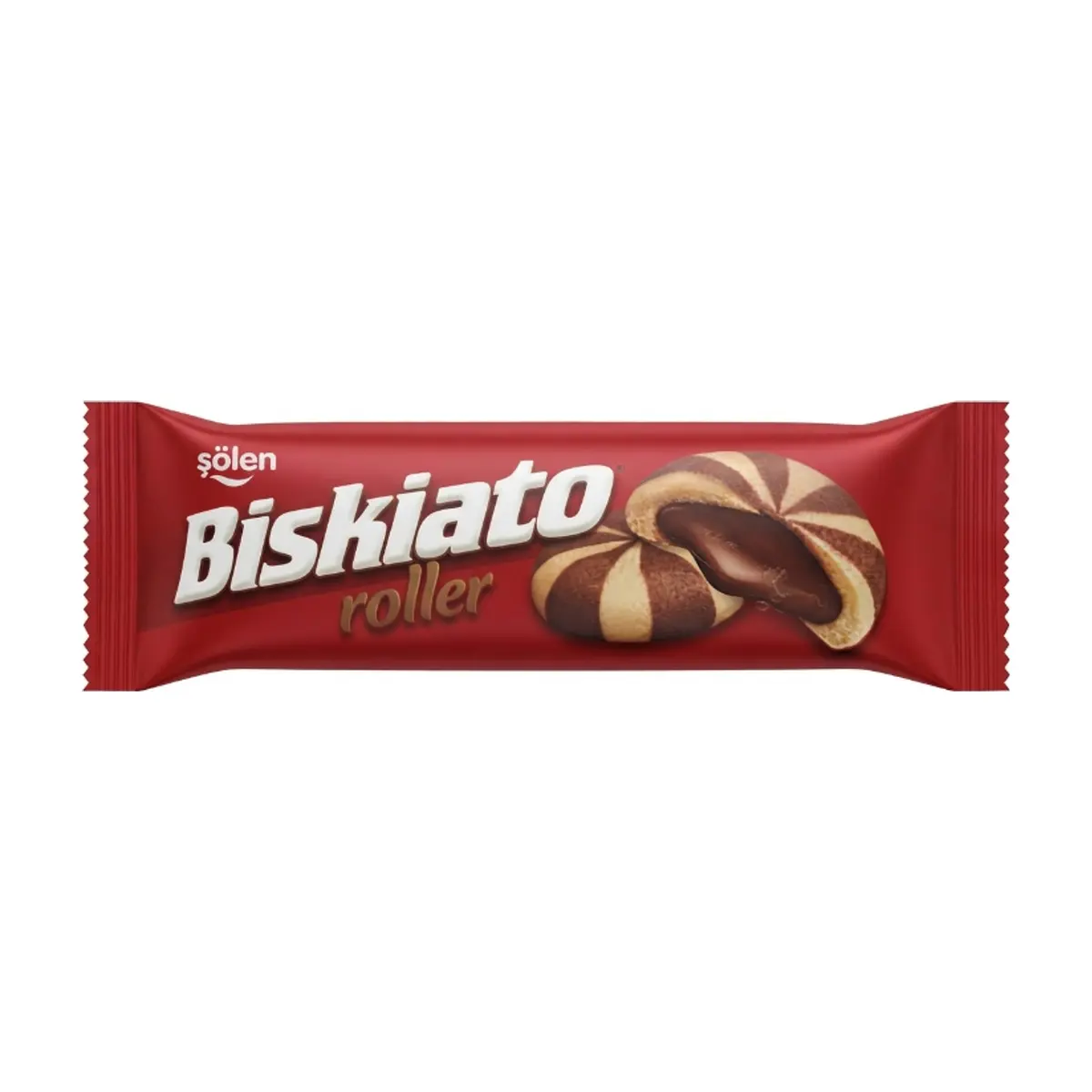 Galleta marmoleada rellena con crema de cacao Simsek Biskiato Roller (20 g)