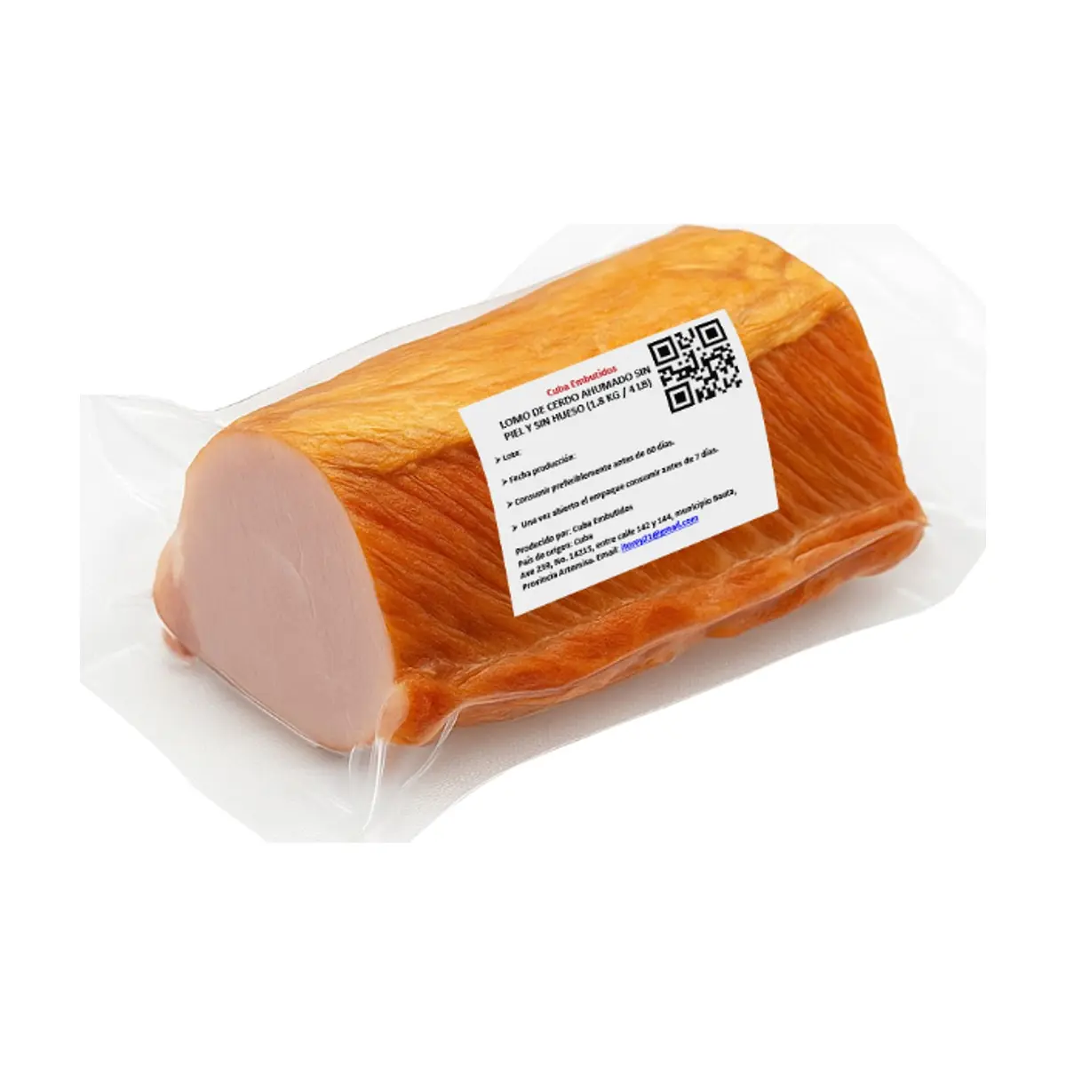 Lomo de cerdo ahumado sin piel y sin hueso Cuba Embutidos (1.8 kg / 4 lb) - Thumbnail 4