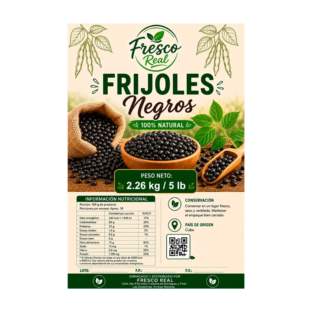 Frijoles negros Fresco Real (2.26 kg / 5 lb) - Thumbnail 2