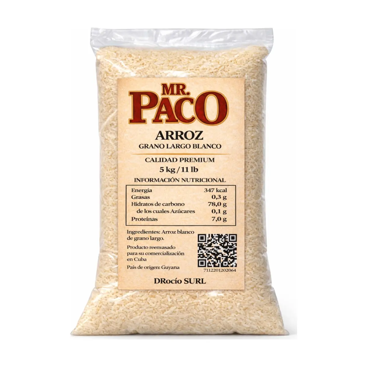 Arroz blanco grano largo Mr. Paco (5 kg / 11 lb) - Miniatura 1
