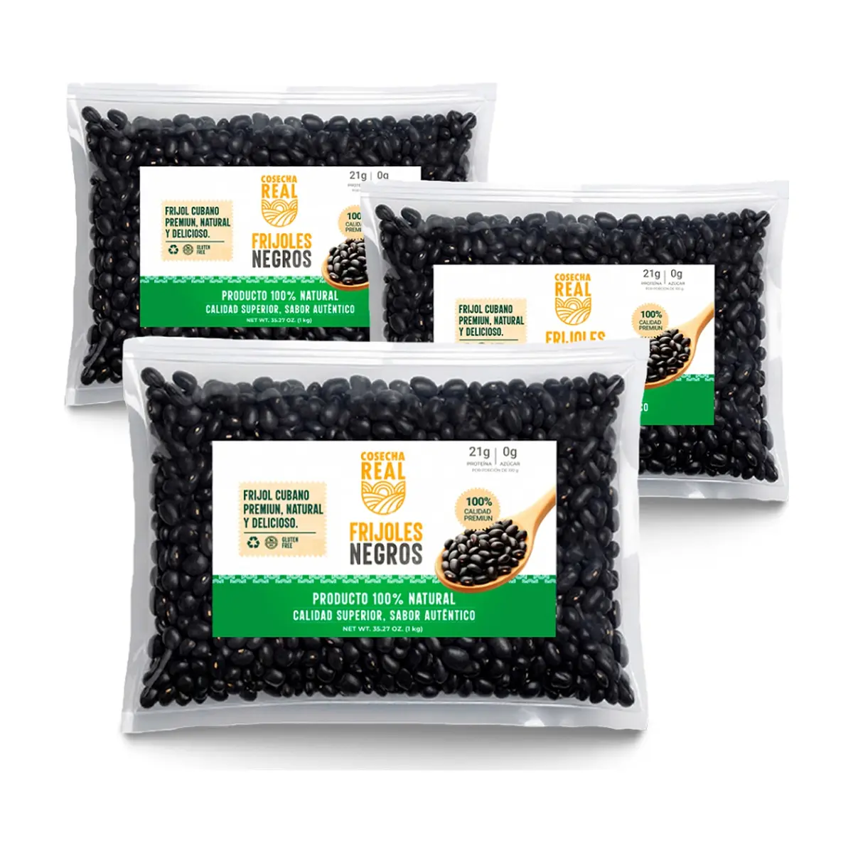 Frijoles negros Cosecha Real (3 x 1 kg / 2.2 lb)