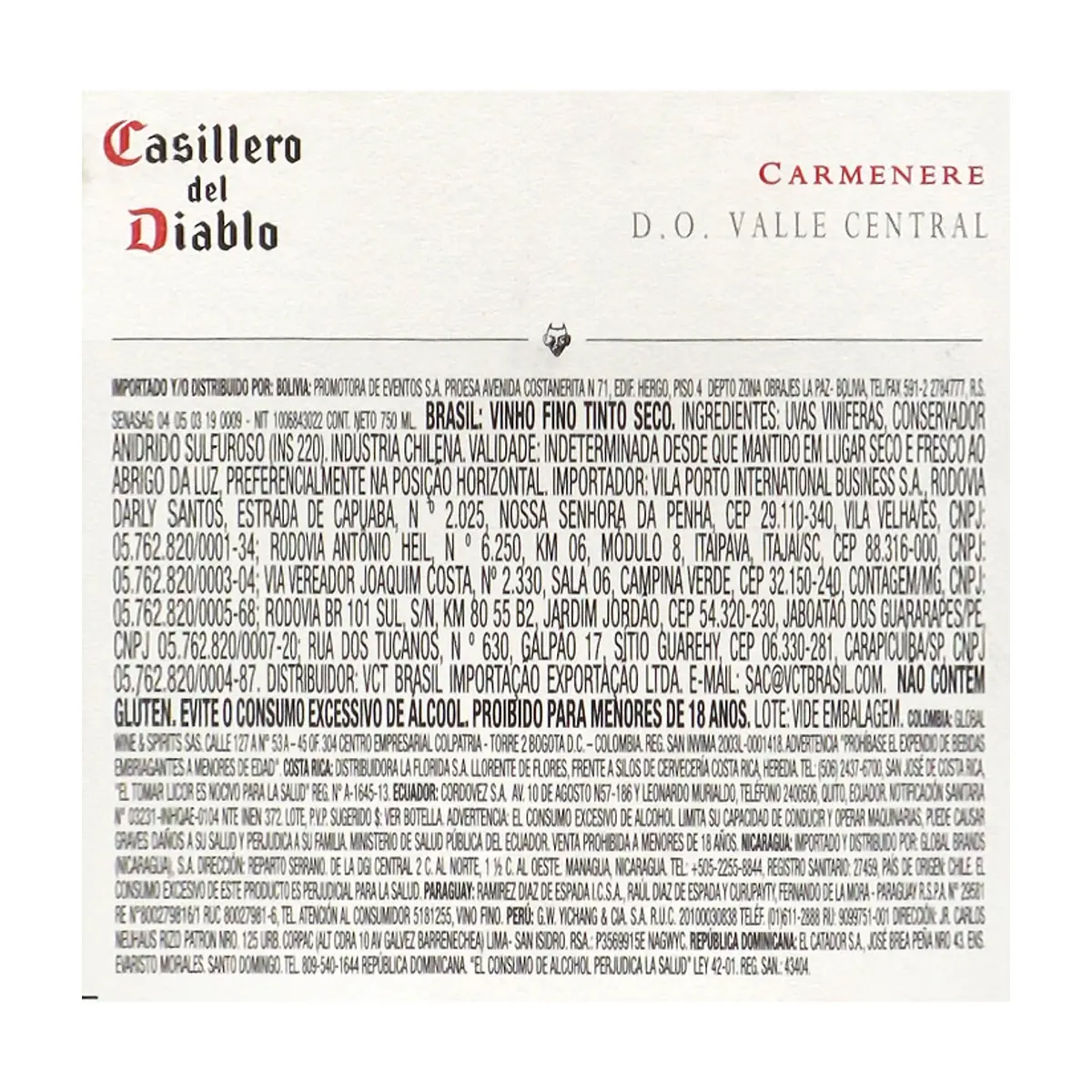 Vino tinto Carmenere Casillero del Diablo (750 ml) - Miniatura 4