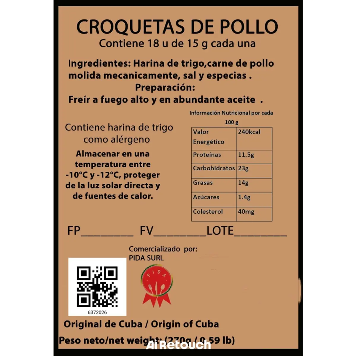 Croquetas de pollo Pida (400 g / 14.11 oz) - Miniatura 3
