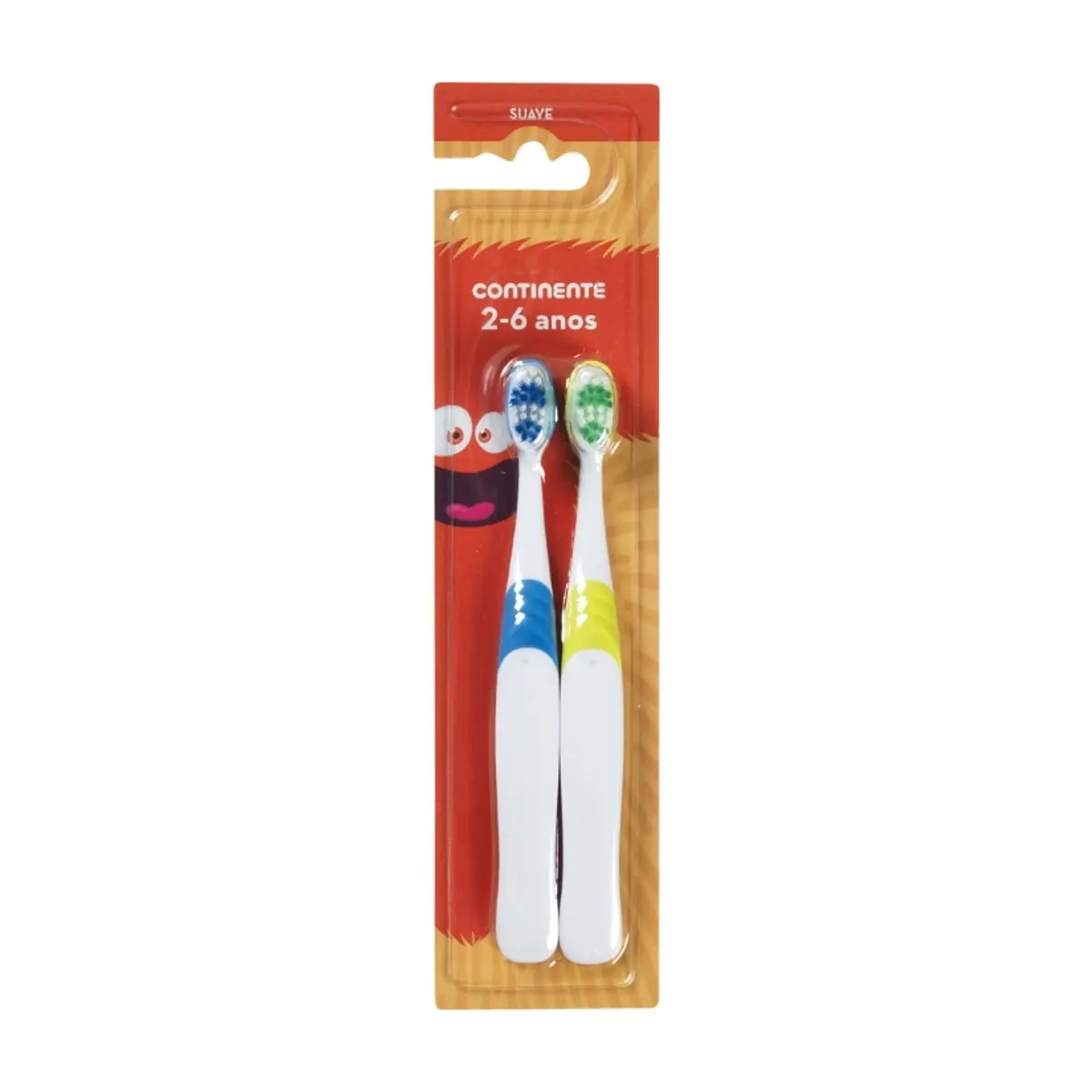 Cepillo de dientes suave infantil 2-6 años Continente (2 U)