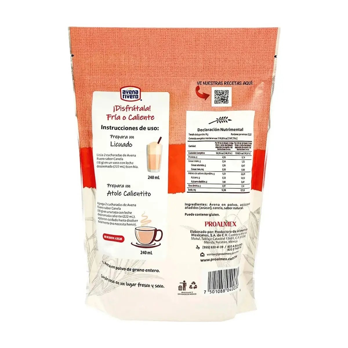 Avena en polvo sabor canela Avena Rivero (400 g / 14.11 oz) - Thumbnail 5
