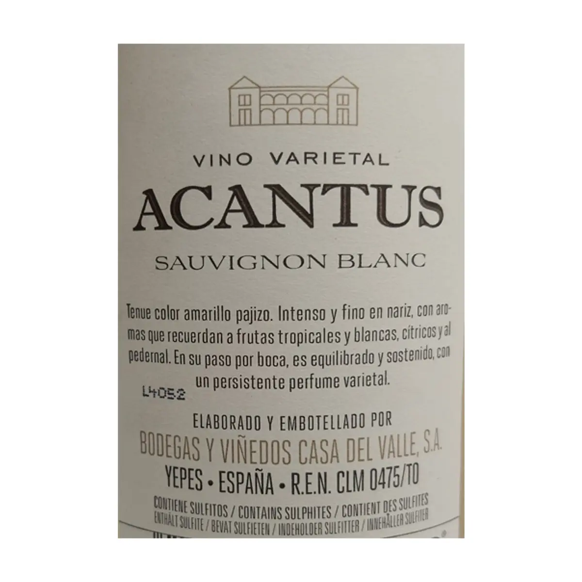 Vino blanco Sauvignon Acantus (750 ml) - Thumbnail 3