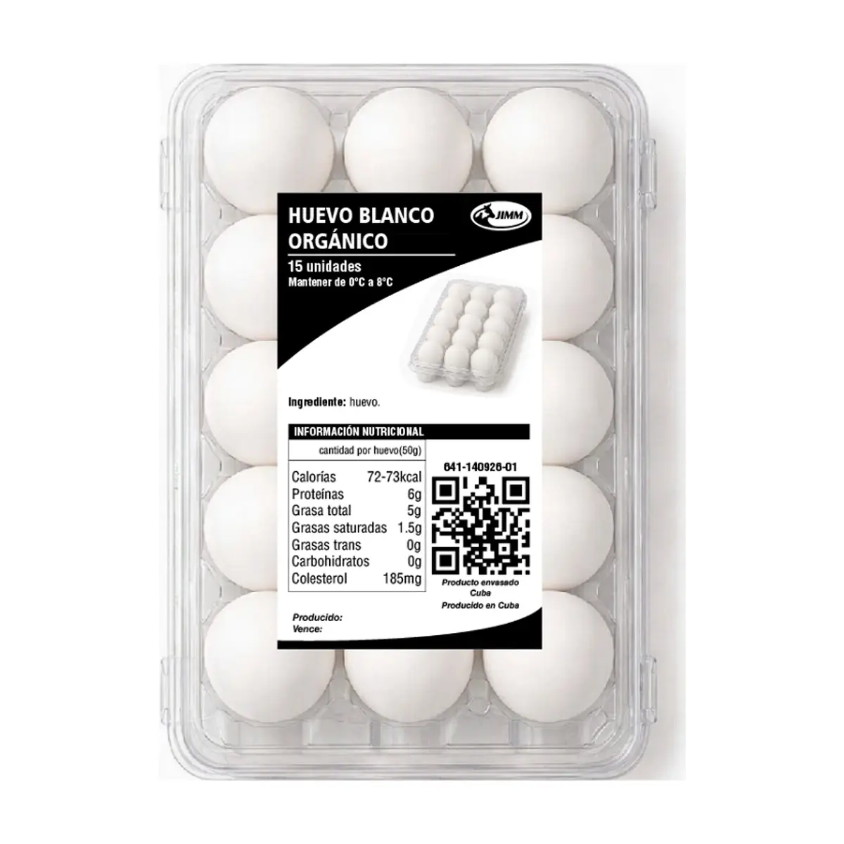 Huevos blancos orgánicos Jimm (15 U) - Miniatura 1