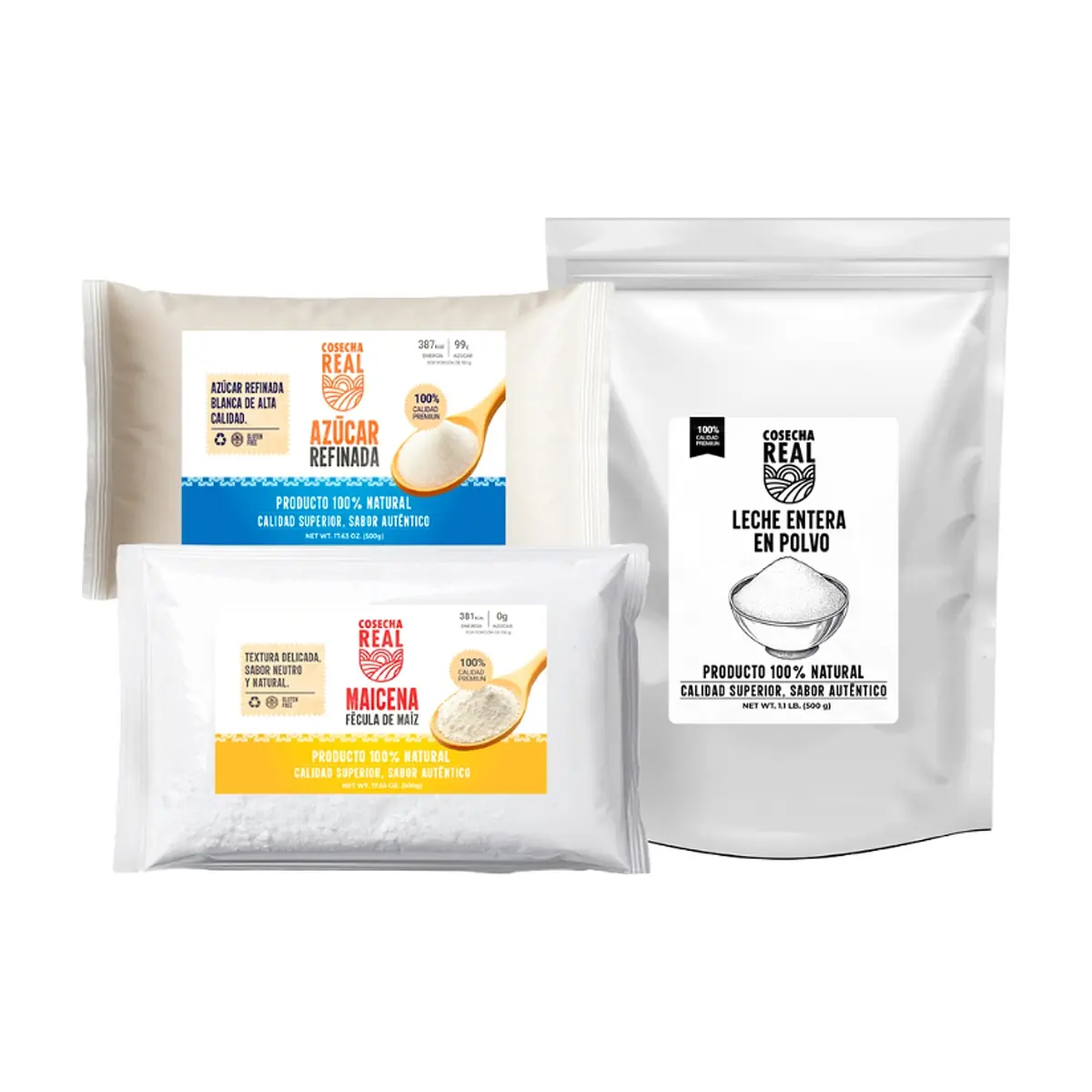 Combo para dulce #2: Maicena Cosecha Real + Leche entera en polvo Cosecha Real + Azúcar blanca refinada Cosecha Real - Miniatura 1