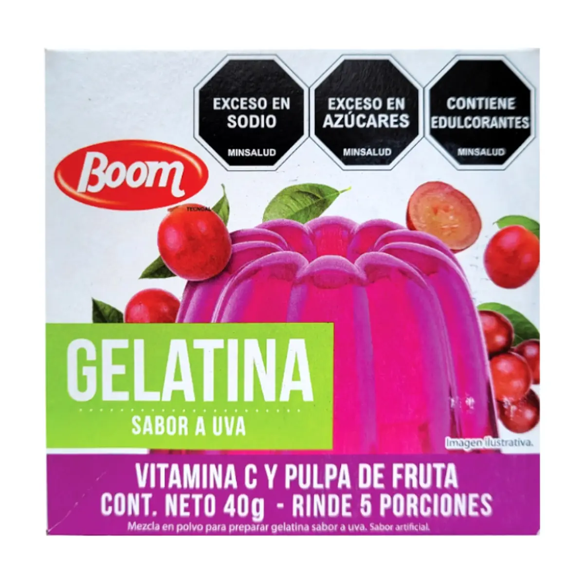 Gelatina sabor uva Boom (40 g / 1.41 oz)