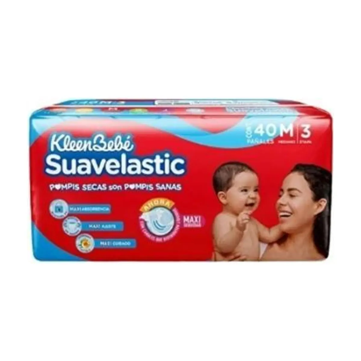 Pañal Desechable Suavelastic Max Mediano (40 u) KLEENBEBE