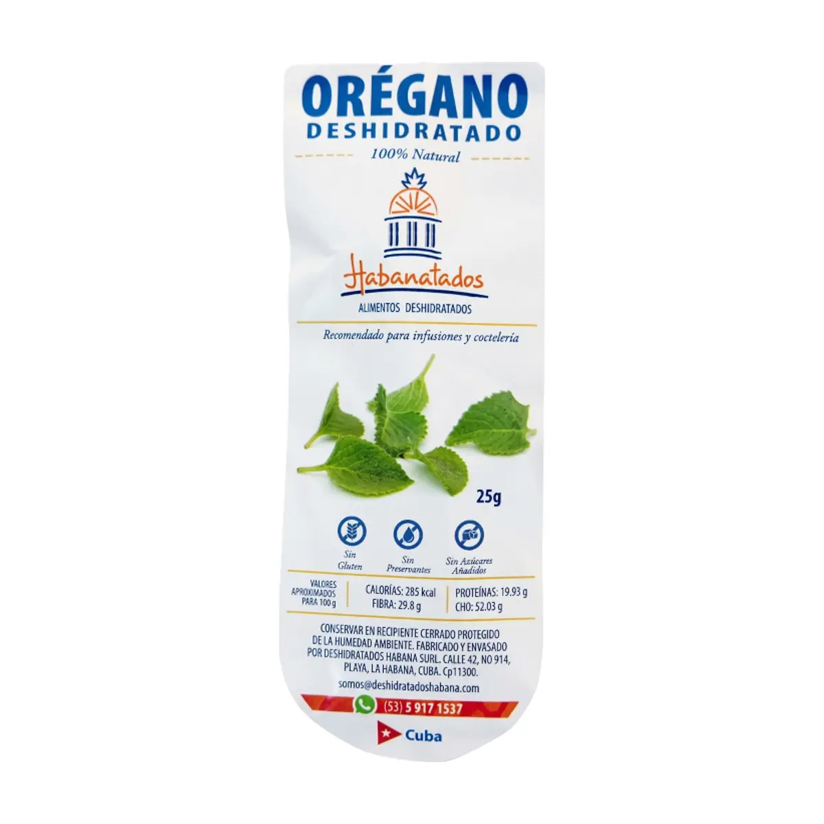 Orégano natural deshidratado Habanatados (25 g / 0.88 oz) - Miniatura 2