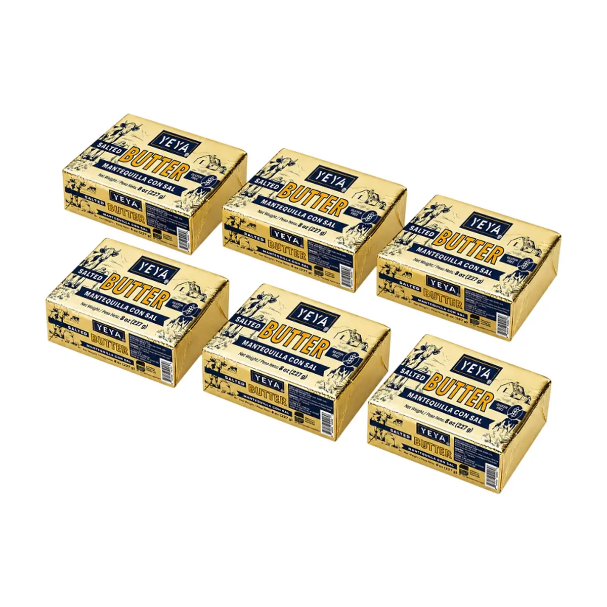 Mantequilla con sal YEYA (6 x 227 g / 8 oz)