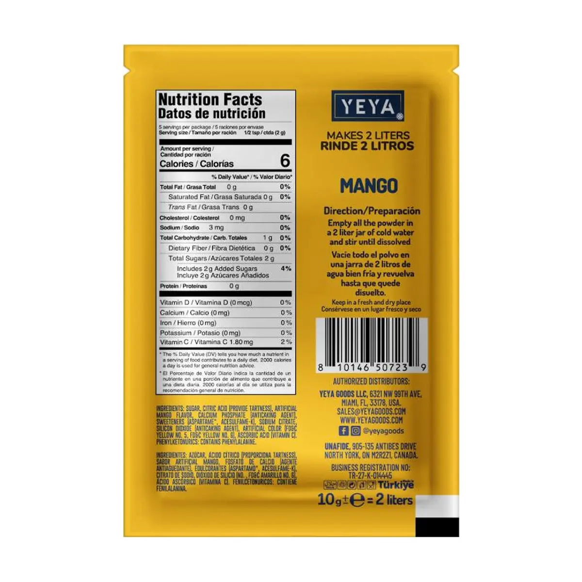 Refresco instantáneo sabor mango YEYA (10 g / 0.35 oz) - Thumbnail 2
