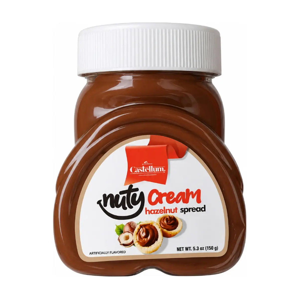 Crema de avellanas con cacao - tipo nutella - Nuty Cream Castellum (150 g / 5.3 oz) - Imagen 1