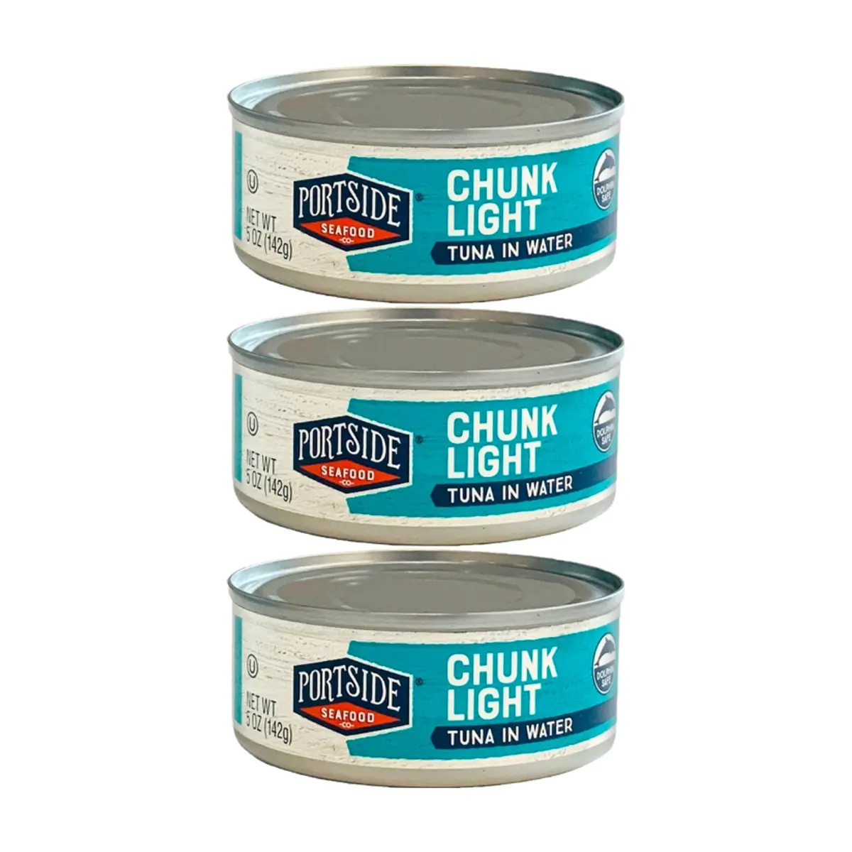 Atún claro en trozos en agua Portside (3 x 142 g / 5 oz)