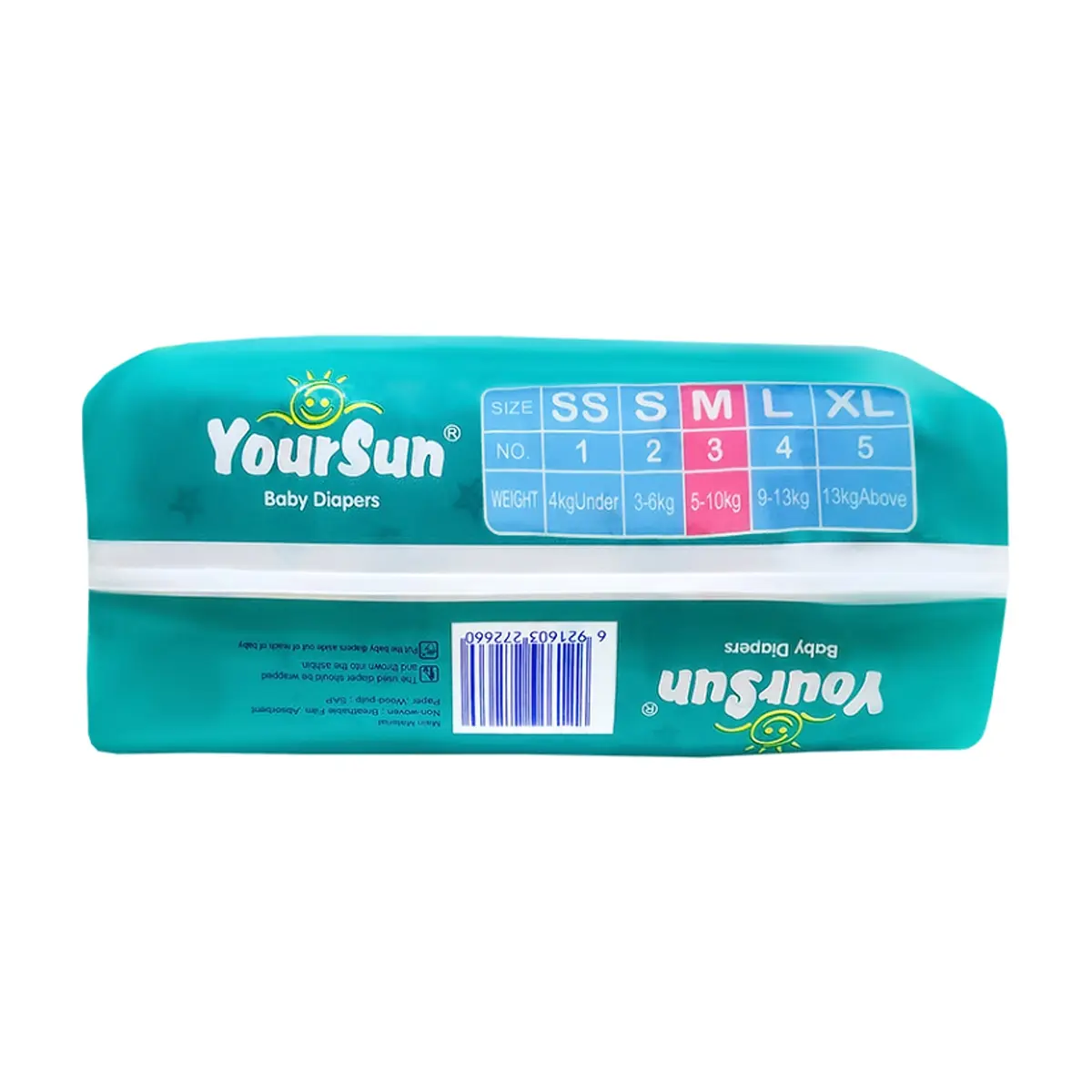 Pañales desechables para bebé de 5 - 10 kg talla M YourSun (30 U) - Thumbnail 4