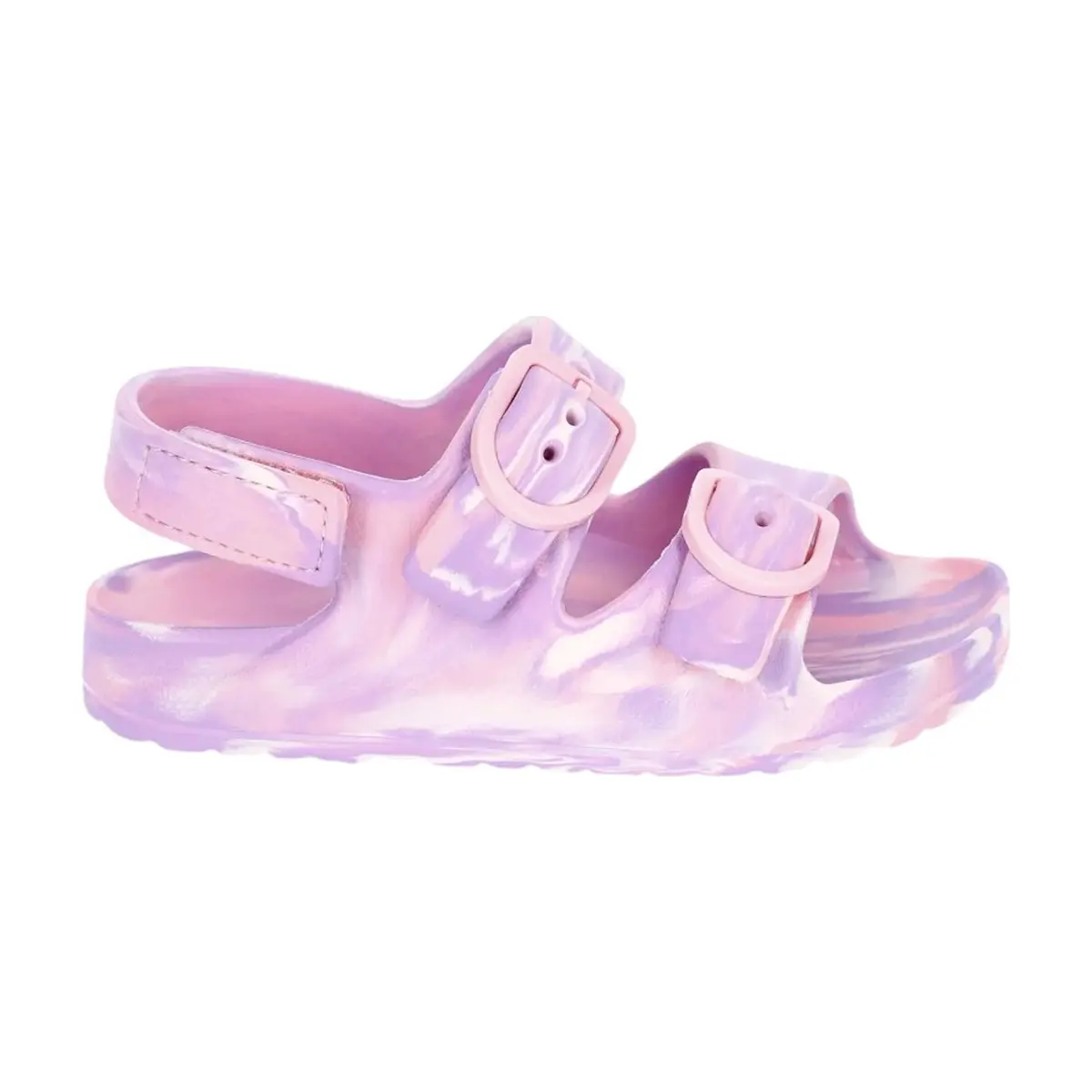 Sandalias de hebillas color rosa degradado para niñas Wonder Nation (Talla 7-8) - Thumbnail 3