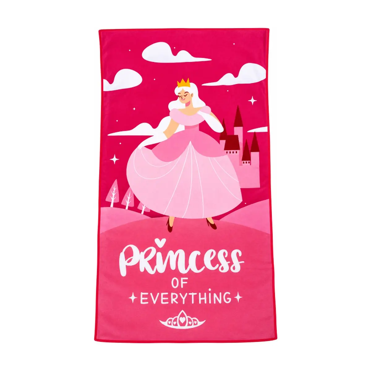 Toalla rosada de princesa 70 cm x 140 cm Colibrí