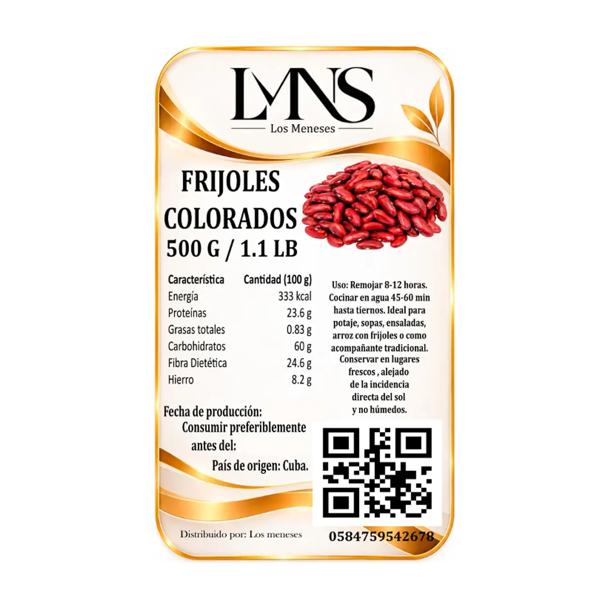 Frijoles colorados Los Meneses (500 g / 1.1 lb) - Thumbnail 2