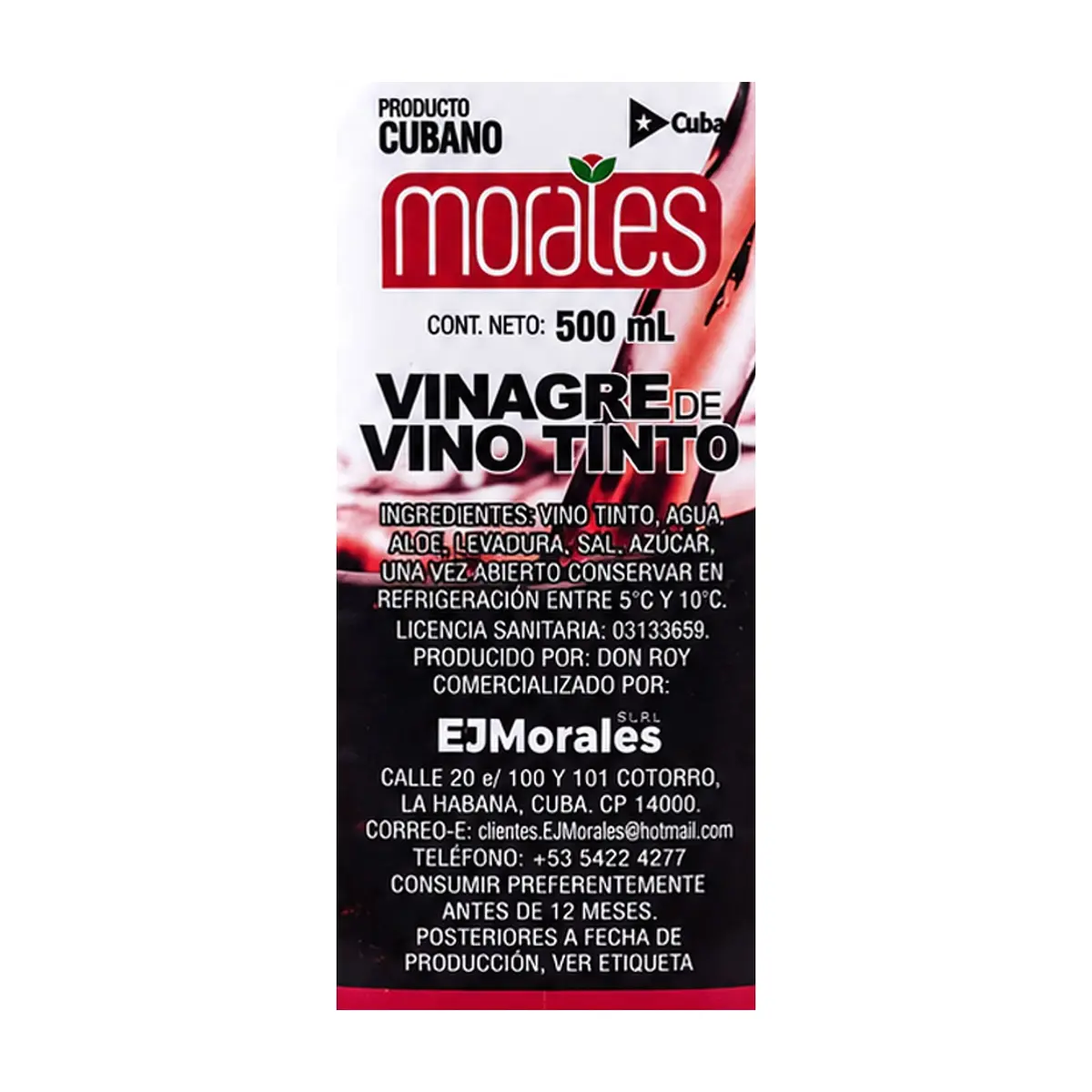 Vinagre de vino tinto Morales (500 ml) - Thumbnail 2