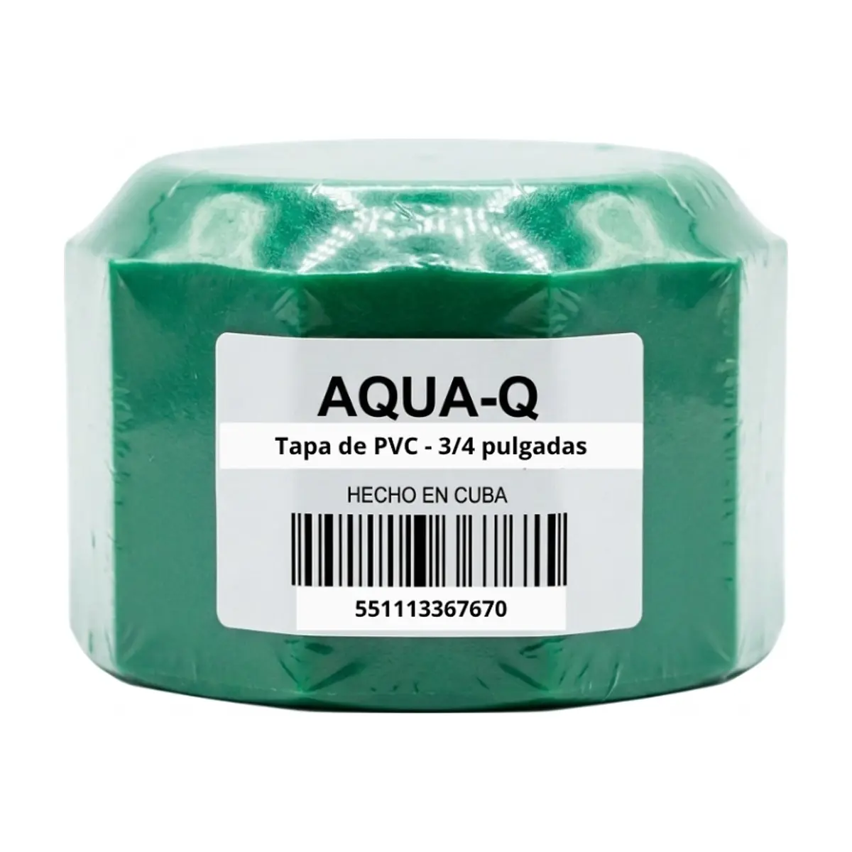 Tapa verde de PVC - 3/4 pulgadas - Aqua-Q - Thumbnail 2