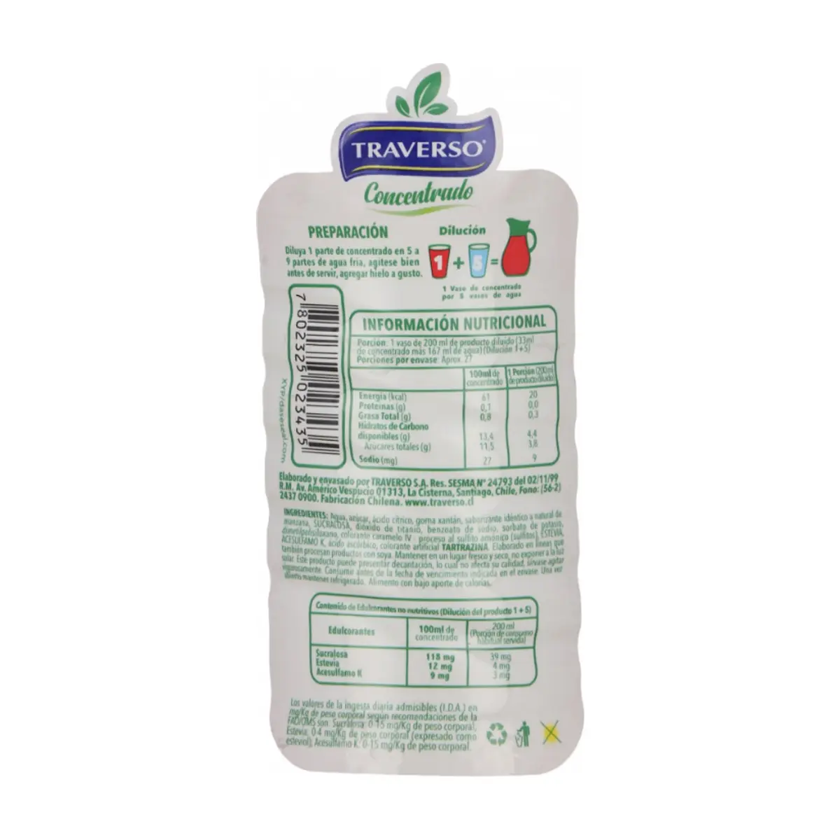 Jugo concentrado sabor manzana Traverso (3 x 900 ml) - Thumbnail 3