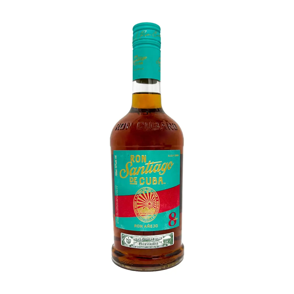 Ron añejo 8 años Santiago de Cuba (700 ml)