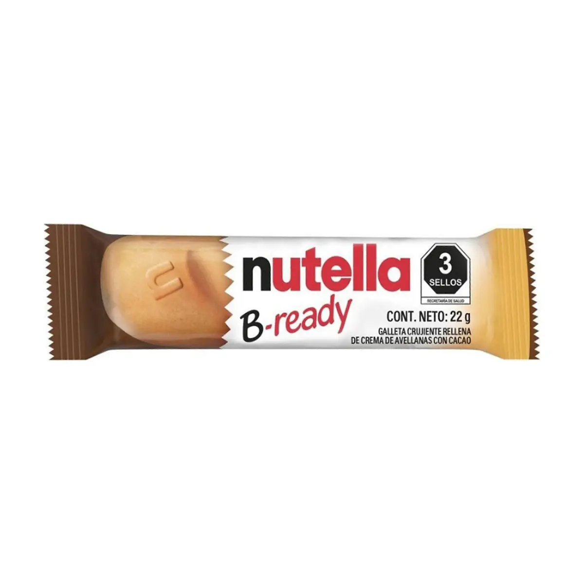 Galleta crujiente rellena de crema de avellanas con cacao B-ready Nutella (22 g)