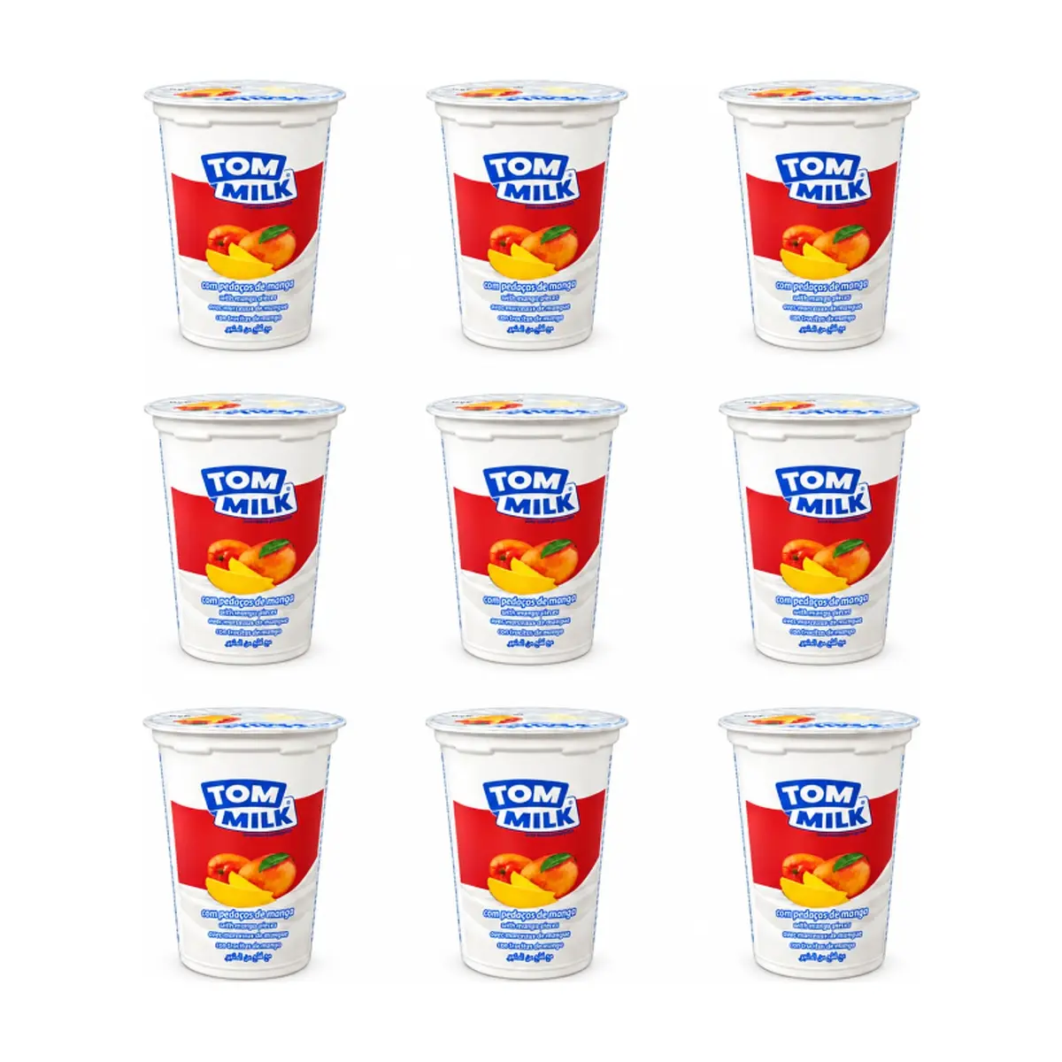 Yogurt pasteurizado sabor mango con trocitos de frutas Tom Milk (9 x 500 g / 1.10 lb)