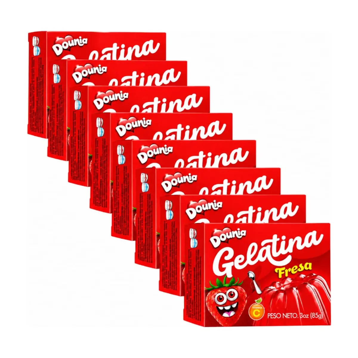 Gelatina con sabor a fresa Dounia (8 x 85 g / 3 oz) - Miniatura 1